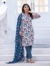 White Colour Rayon Print With Thread Work Kurti With Pant Dupatta Aaradhna 2028 Online Wholesale